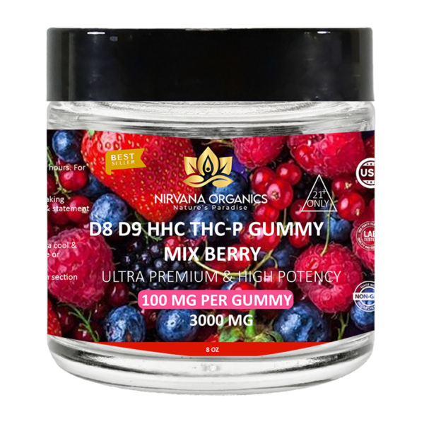 D8+D9+HHC+THC-P+LIVE ROSIN Gummies Mix Berry
